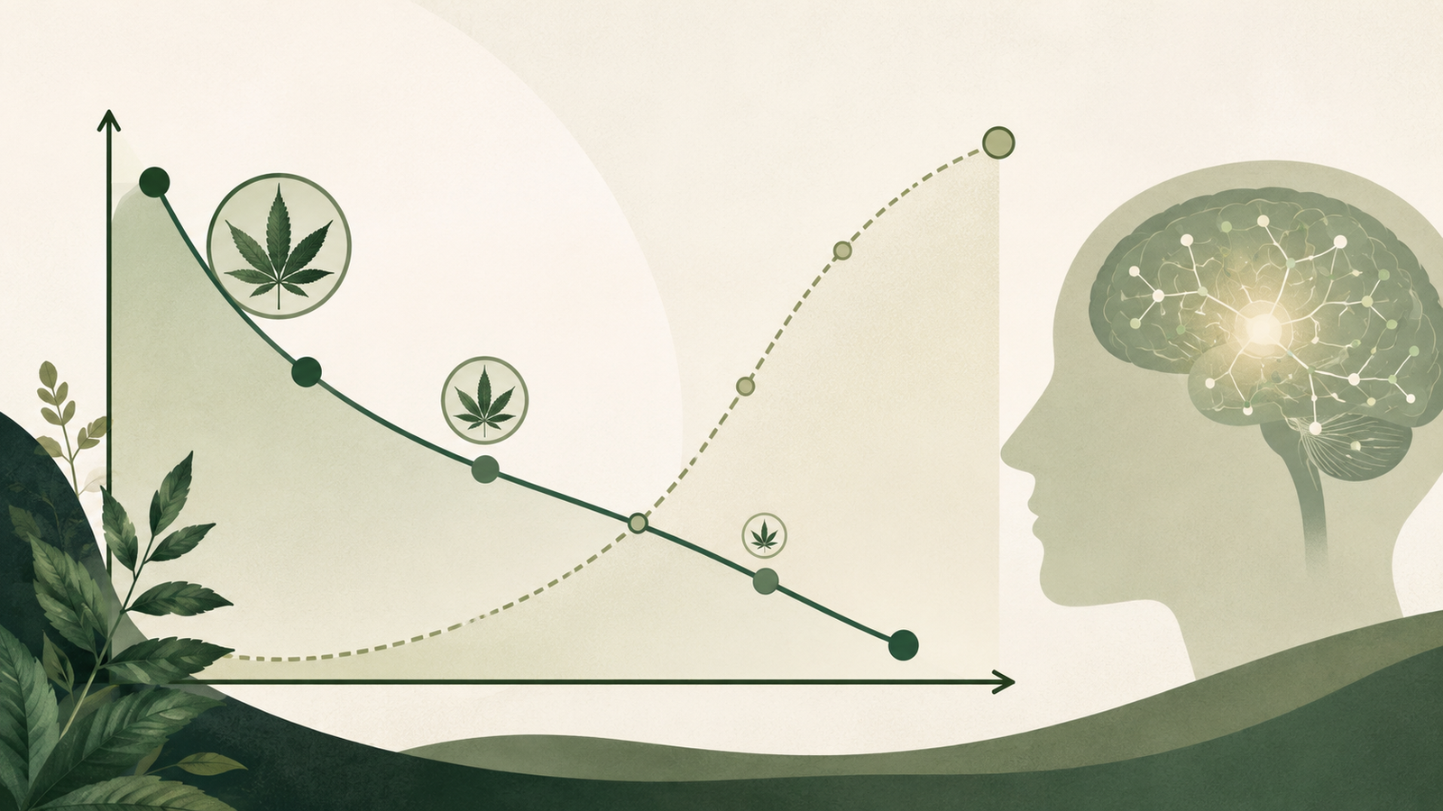 How cannabis tolerance works — CB1 receptor activity declining with heavy THC use