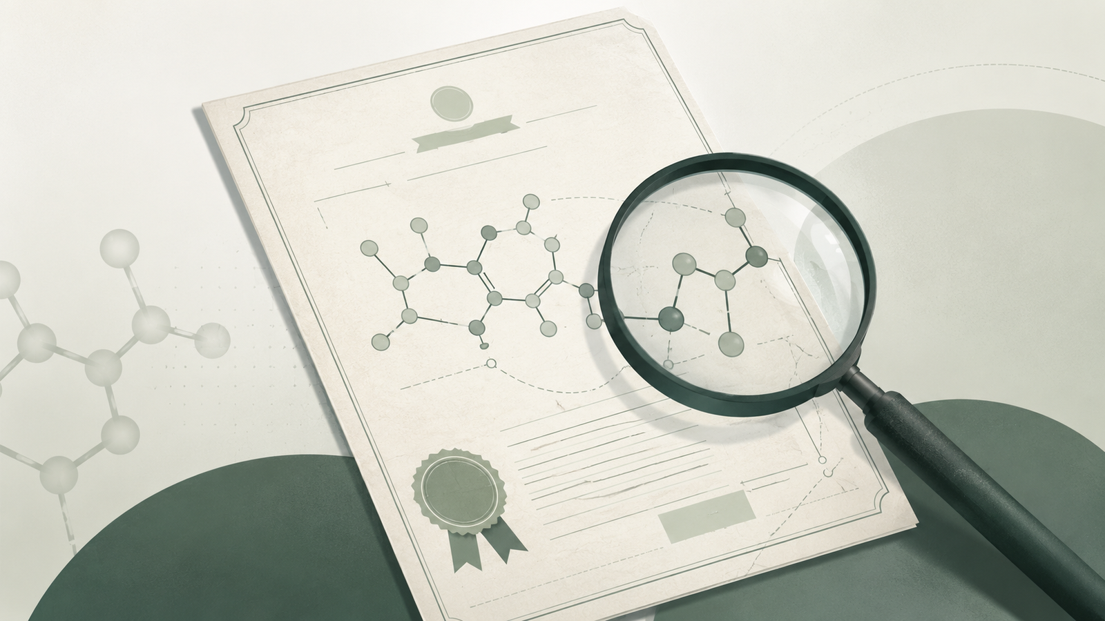 Is olivetol safe — the olivetol molecule under a magnifying glass